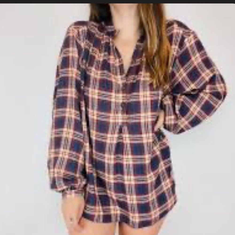 Free People Dark Red “Northern Bound” Pullover Style Oversized Cabin-Core Tunic - Picture 1 of 6